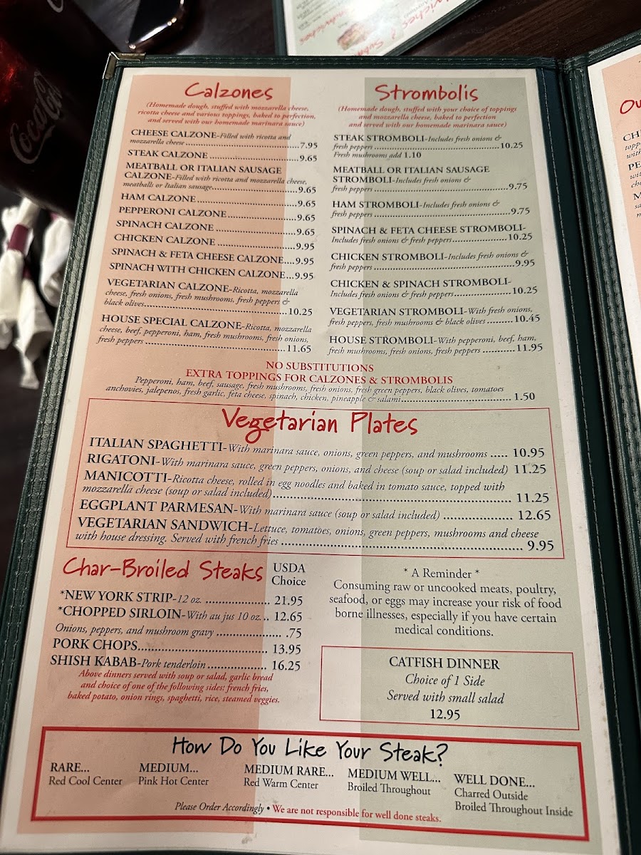 Gondolier Pizza & Steak House Photo Menu 4