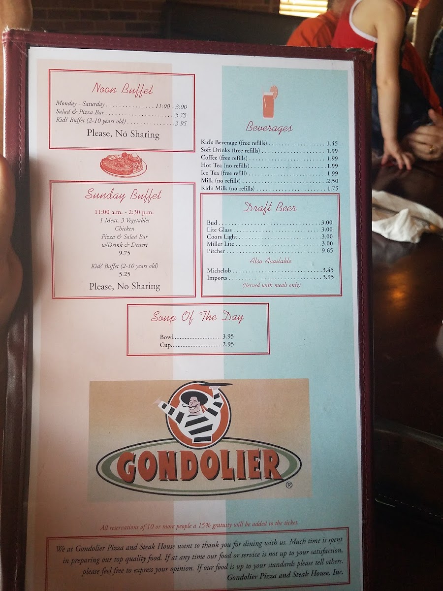 Gondolier Pizza & Steak House Photo Menu 7