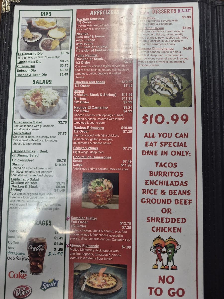 El Cantarito Mexican Restaurant Photo Menu 2