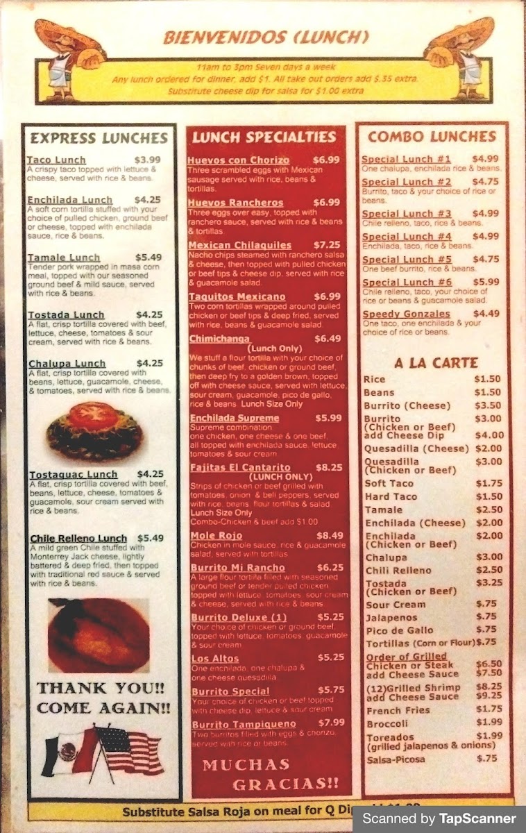 El Cantarito Mexican Restaurant Photo Menu 7