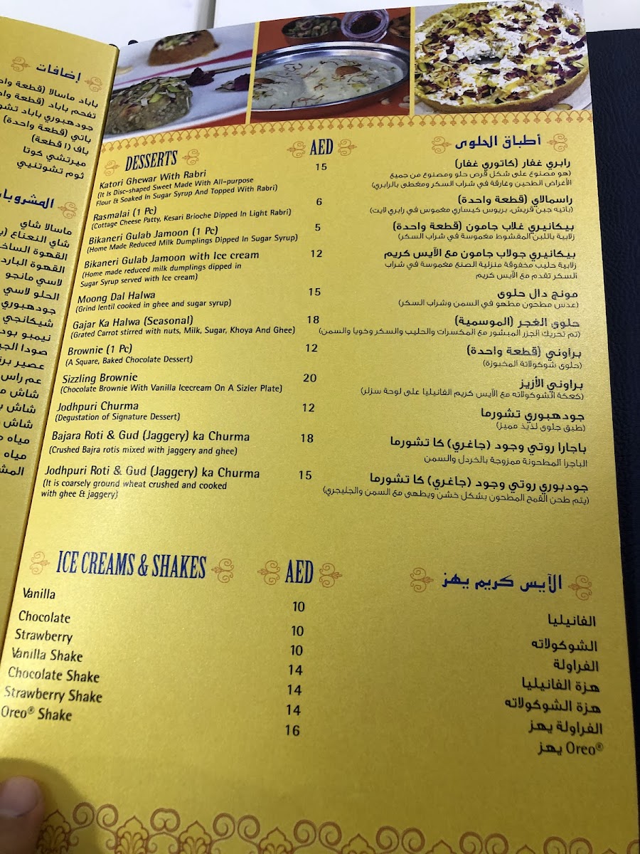 Sagar Ratna Restaurant DMCC Dubai Photo Menu 10