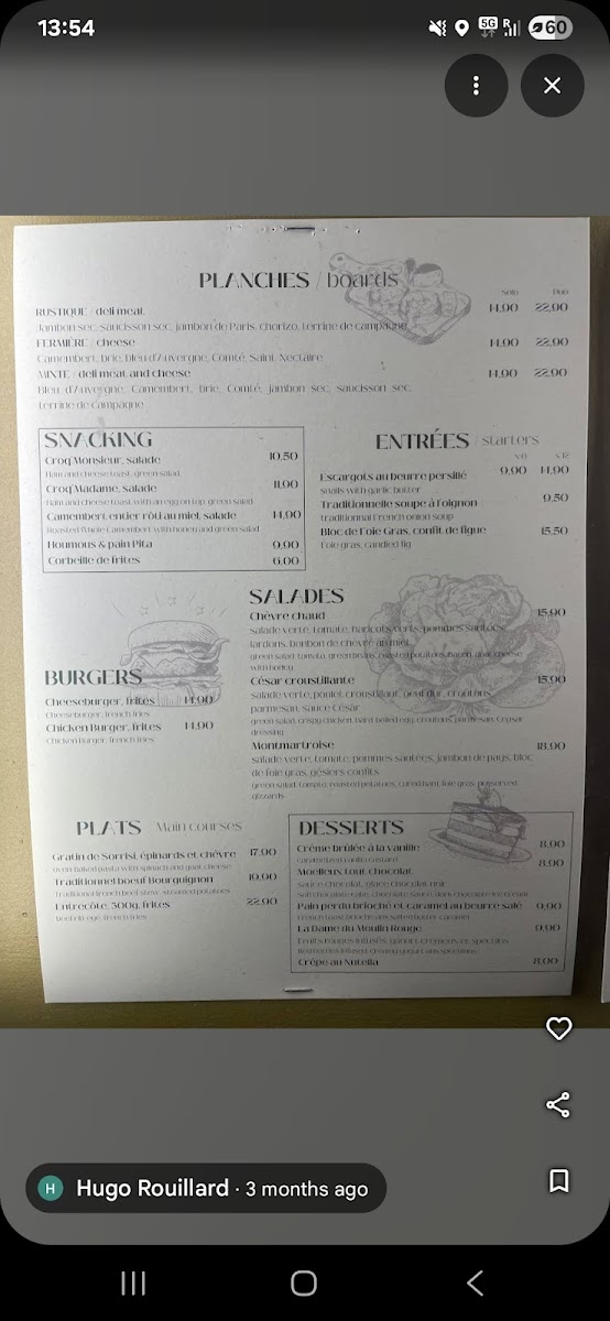 Au Rendez-Vous des Amis Photo Menu 5
