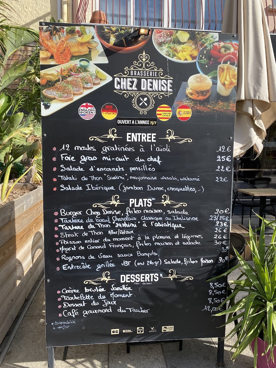 Chez Denise Photo Menu 1