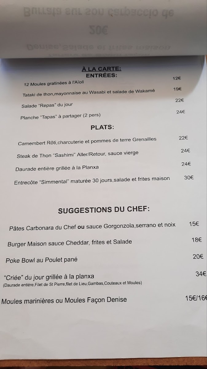 Chez Denise Photo Menu 8