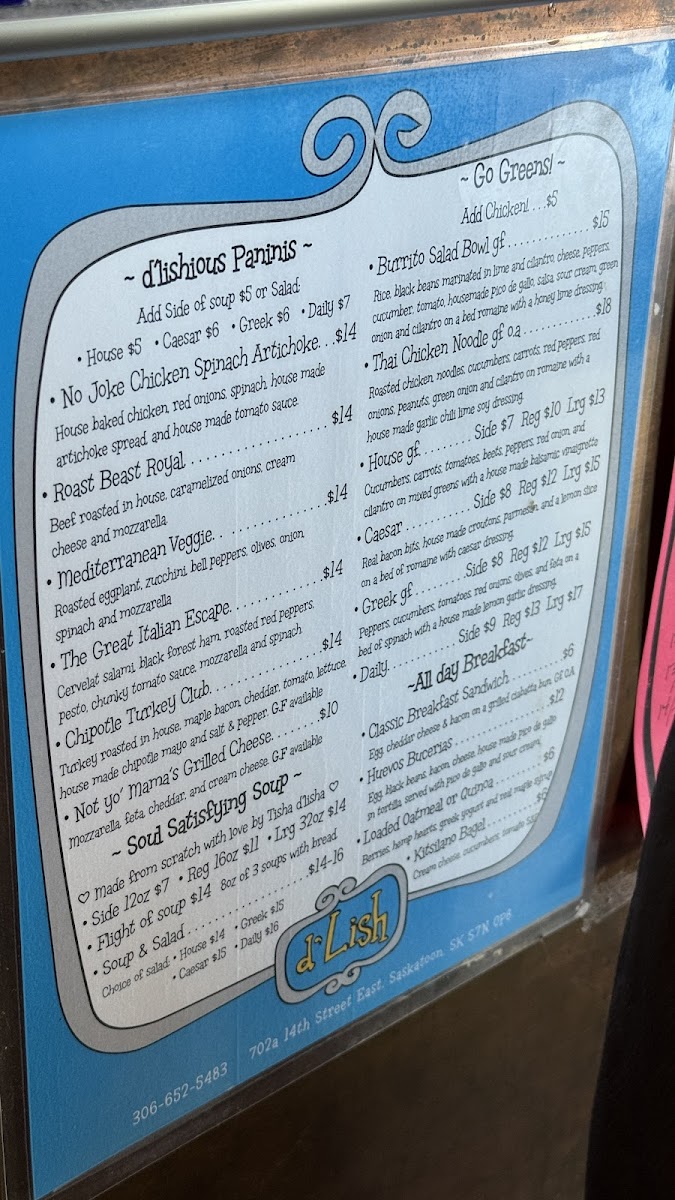 D'Lish by Tish Cafe Photo Menu 1