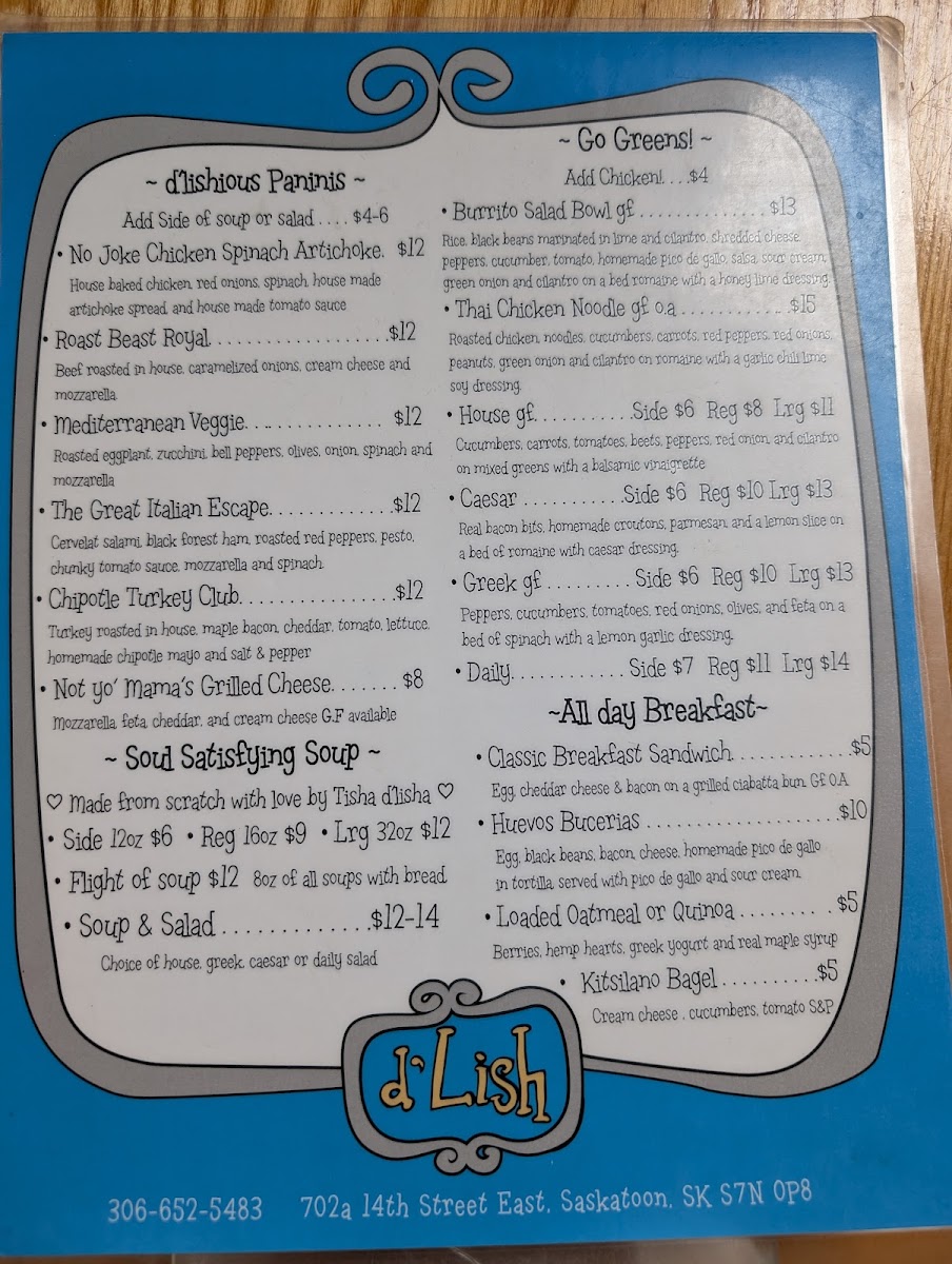 D'Lish by Tish Cafe Photo Menu 6