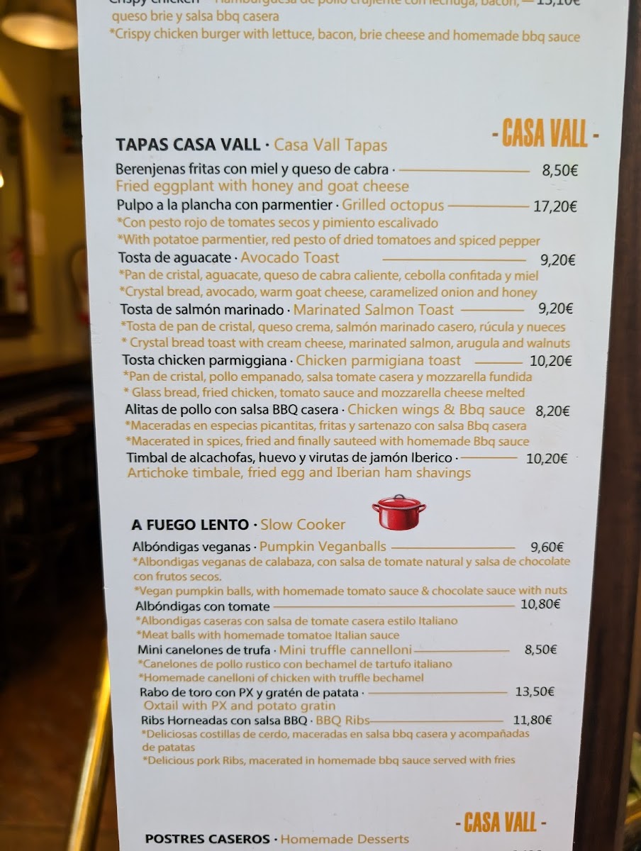 Casa Vall Photo Menu 3