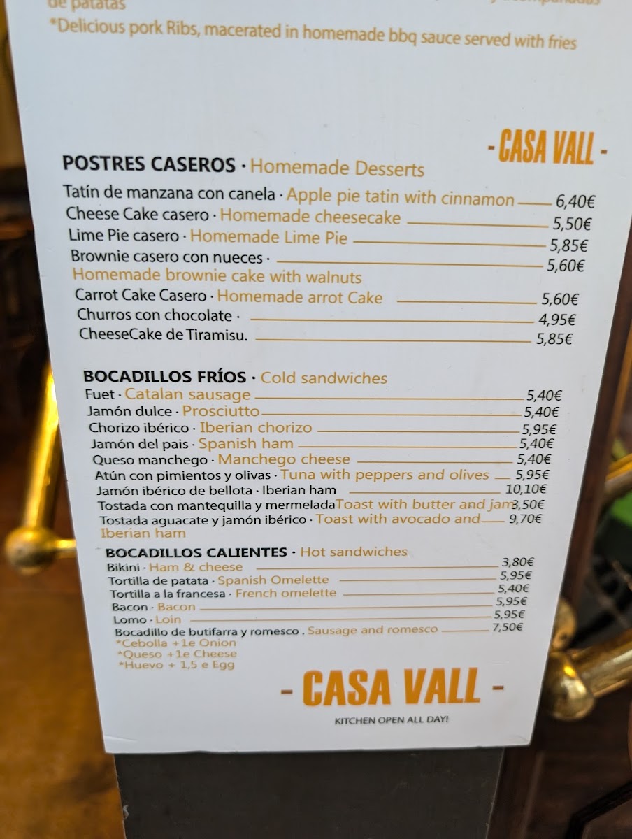 Casa Vall Photo Menu 4