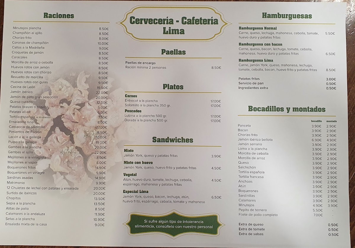 Bar Lima Photo Menu 1