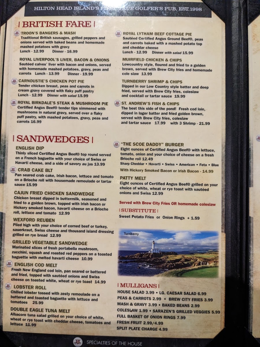 British Open Pub of Bluffton Photo Menu 5