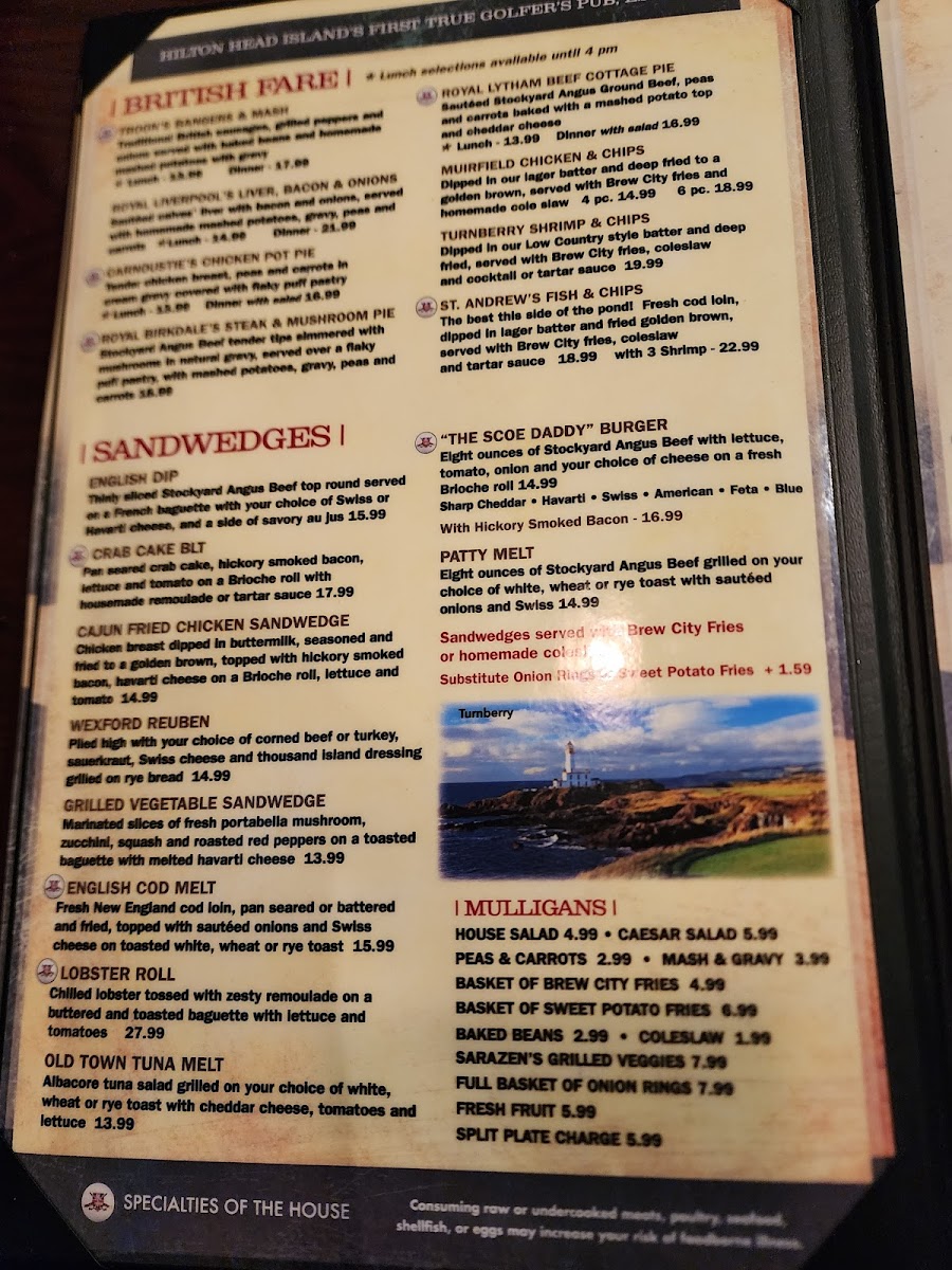 British Open Pub of Bluffton Photo Menu 7