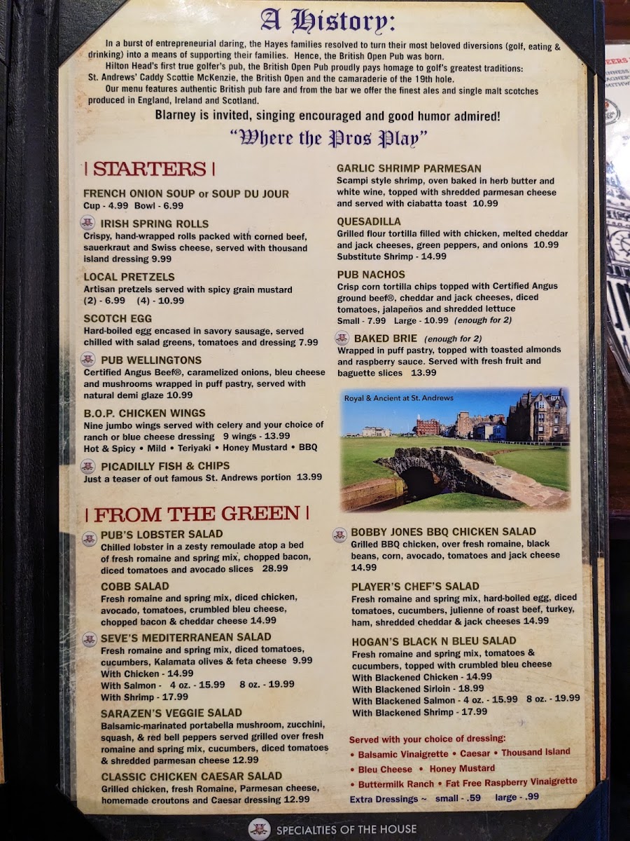 British Open Pub of Bluffton Photo Menu 9