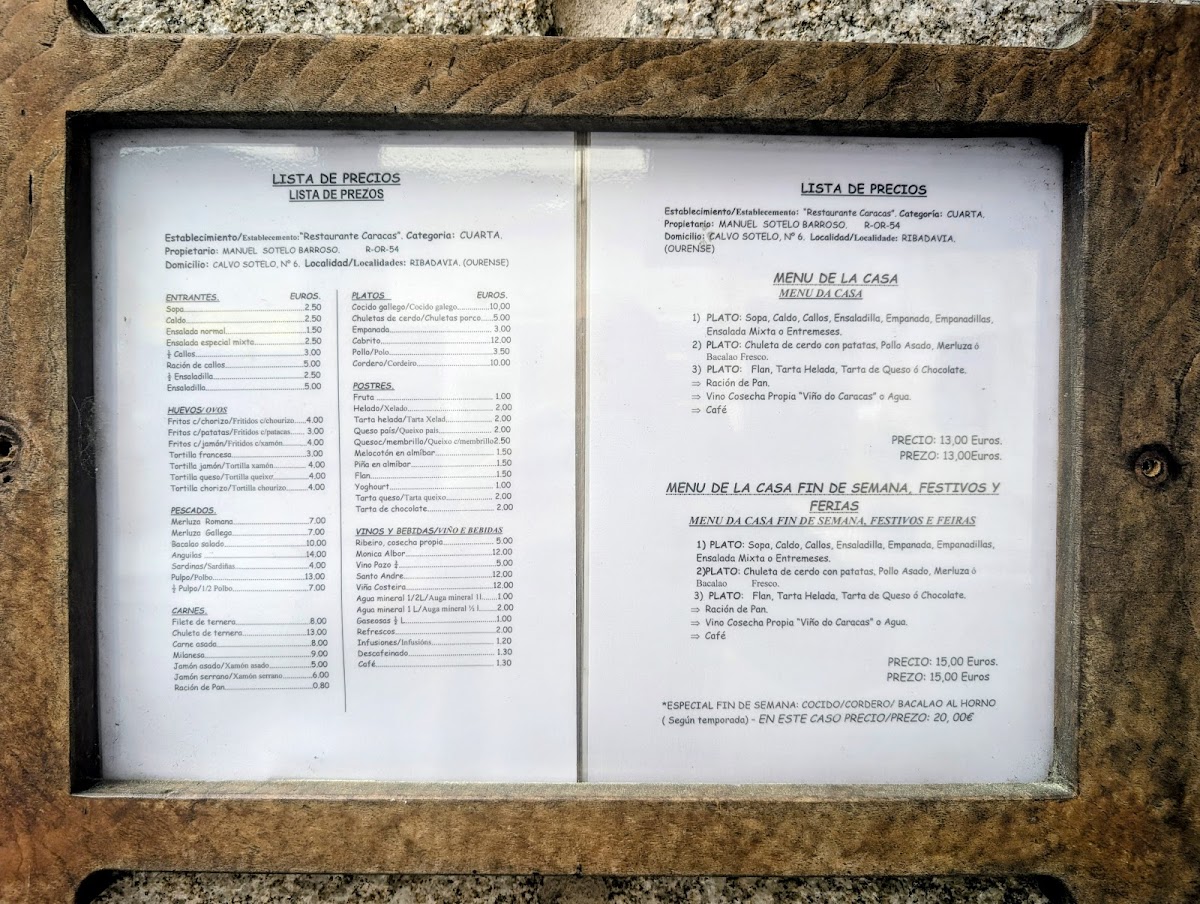 Restaurante Caracas Photo Menu 1