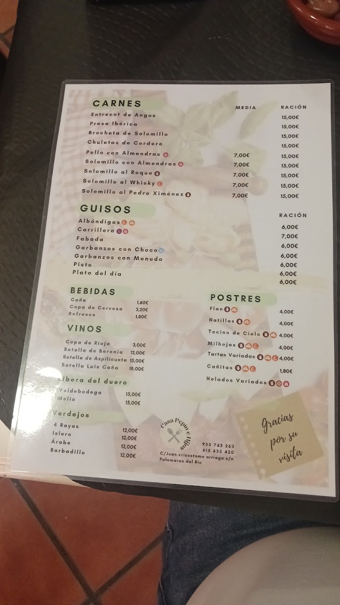 Restaurante Casa Pepín e Hijos Photo Menu 4