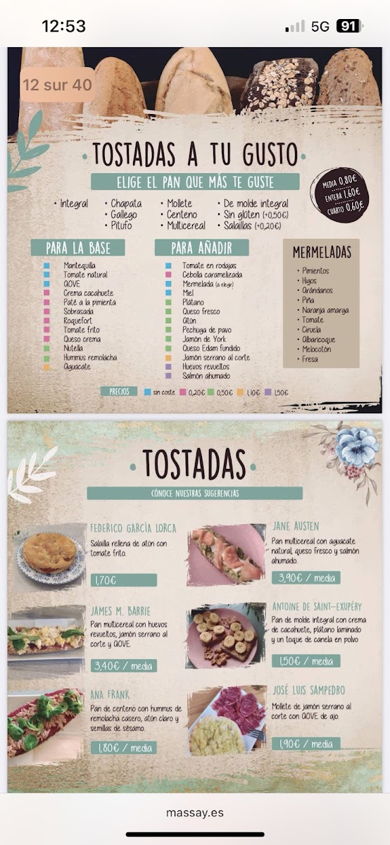 Cafetería Massay Photo Menu 1