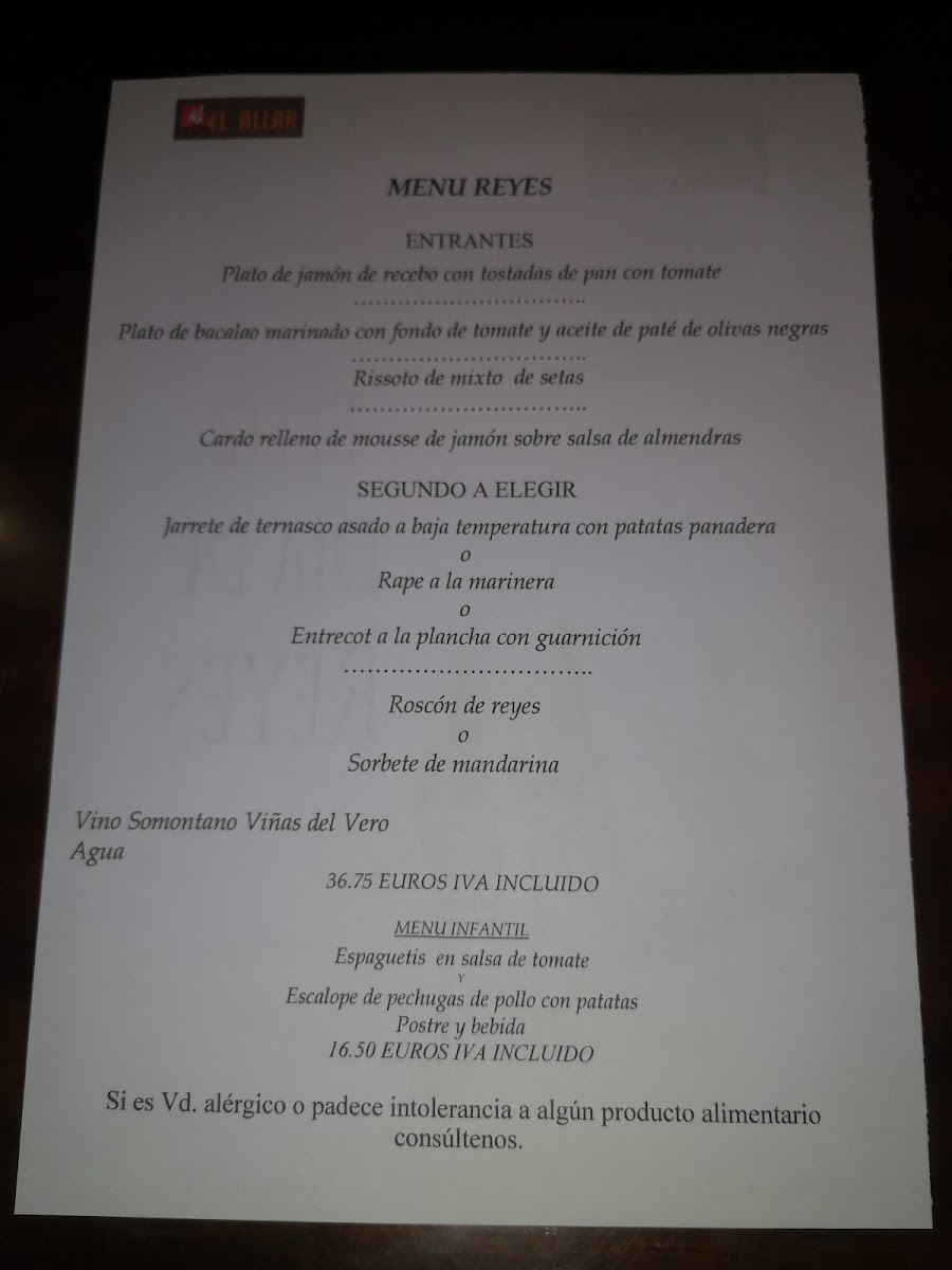 Restaurante El Allar Photo Menu 4