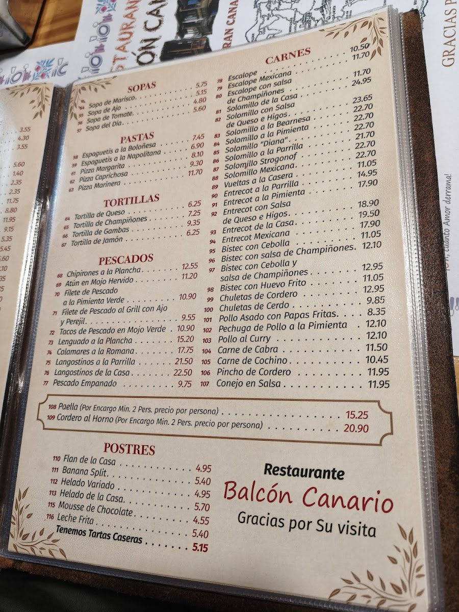 Restaurante Balcon Canario Photo Menu 3