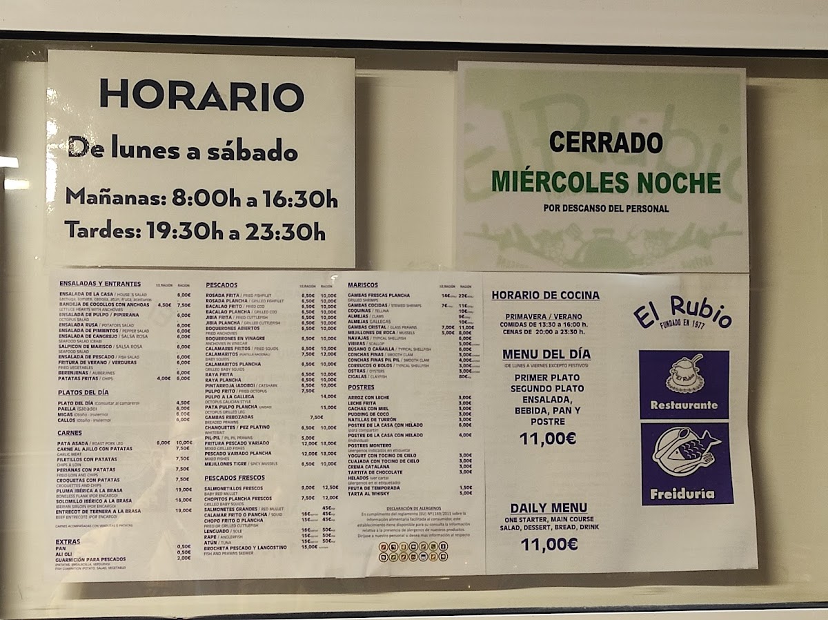 Restaurante Bar El Rubio Photo Menu 1