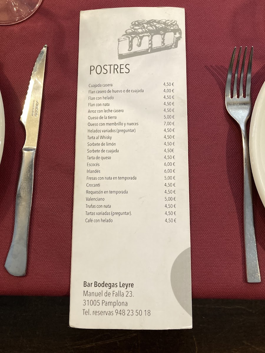 Leyre Pub Restaurant Photo Menu 5
