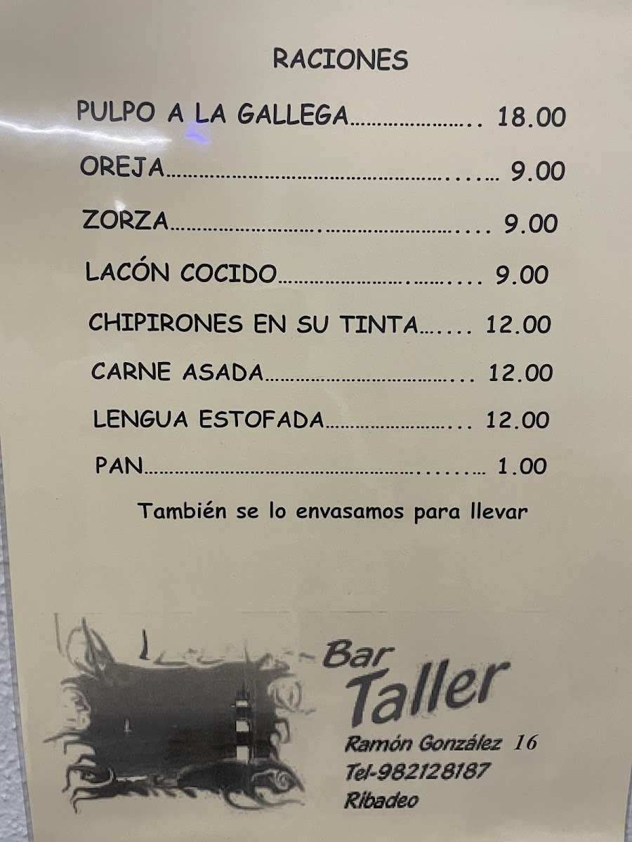Bar Taller Photo Menu 5