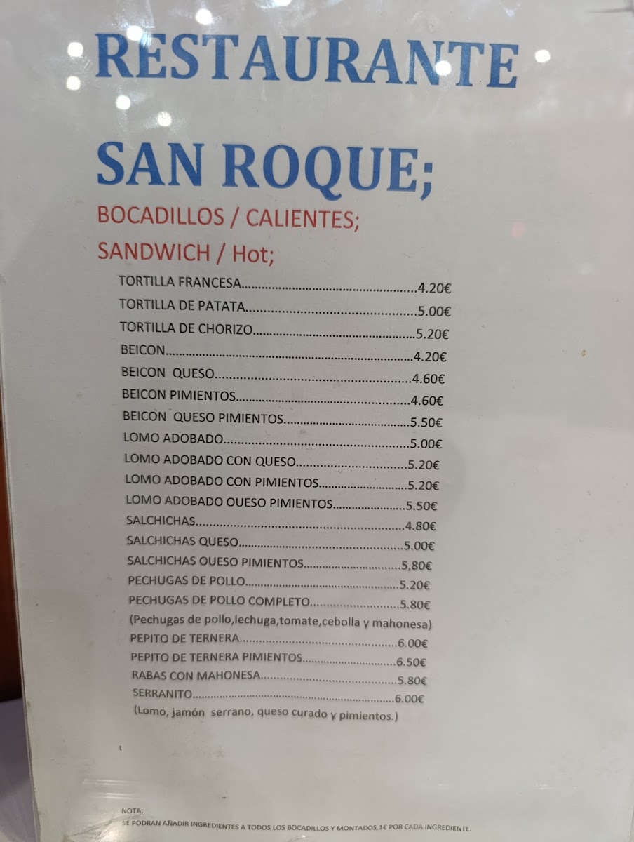 Restaurante San Roque Photo Menu 1