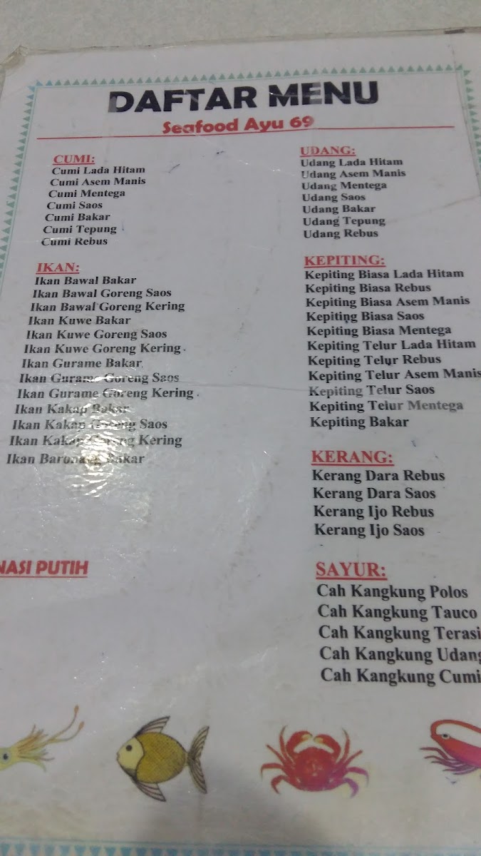Seafood Ayu 69 Photo Menu 9