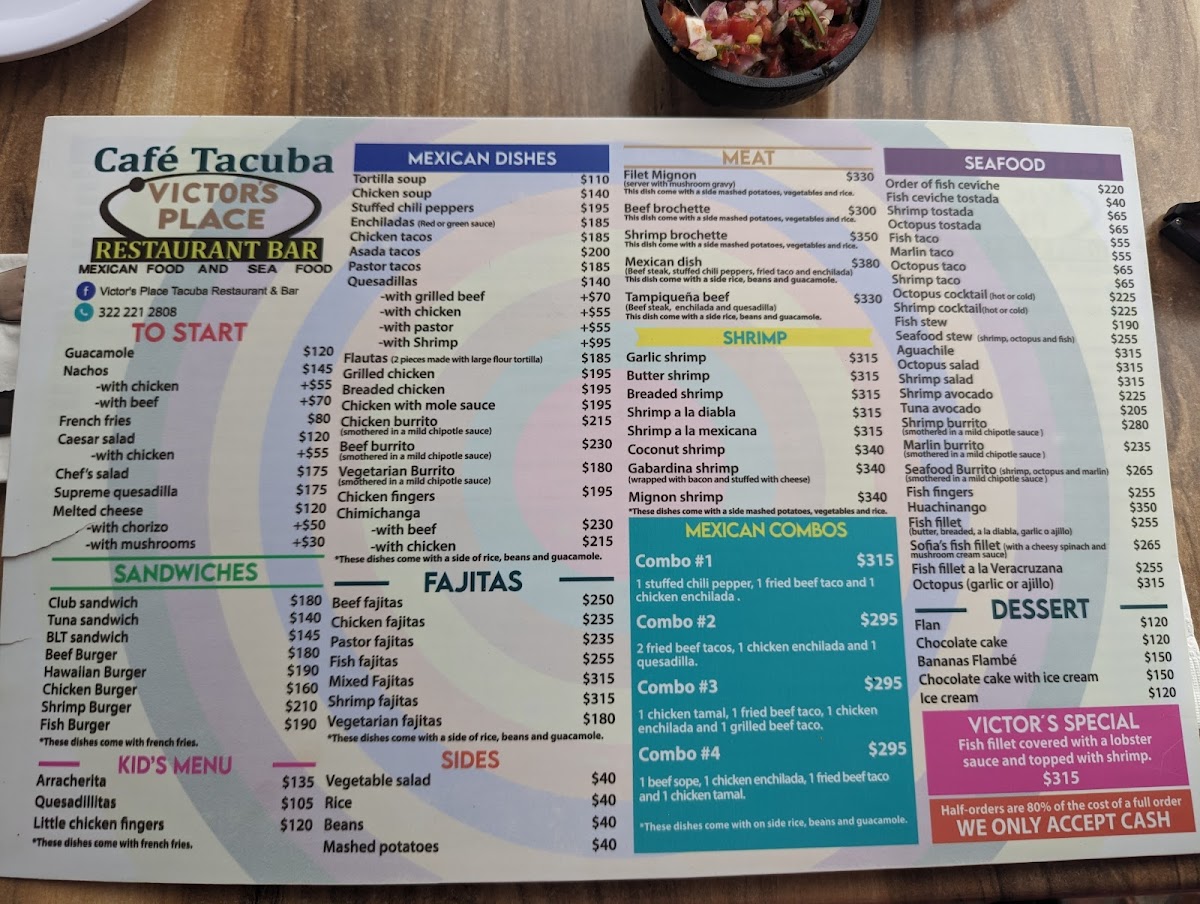 Victor's Place Cafe Tacuba Photo Menu 3