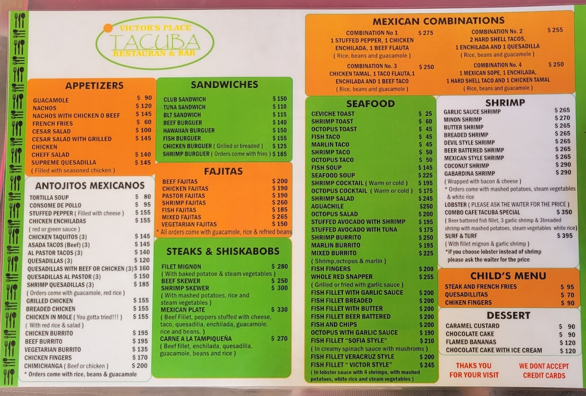 Victor's Place Cafe Tacuba Photo Menu 6