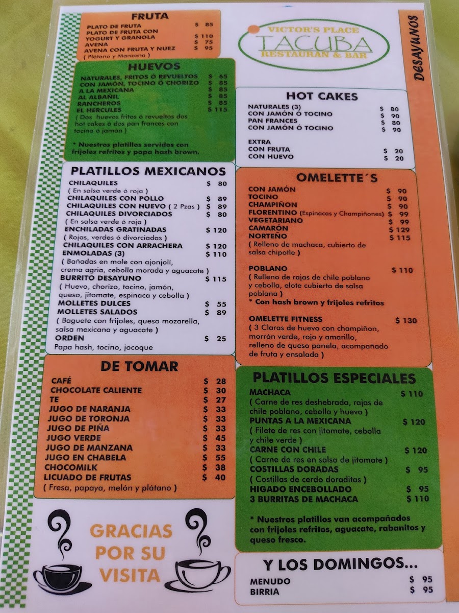 Victor's Place Cafe Tacuba Photo Menu 8