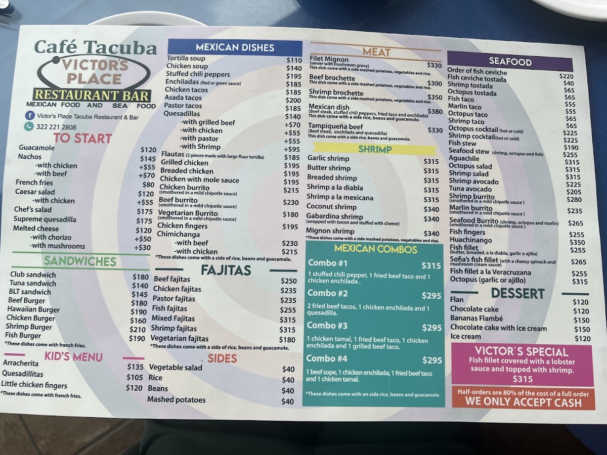 Victor's Place Cafe Tacuba Photo Menu 9
