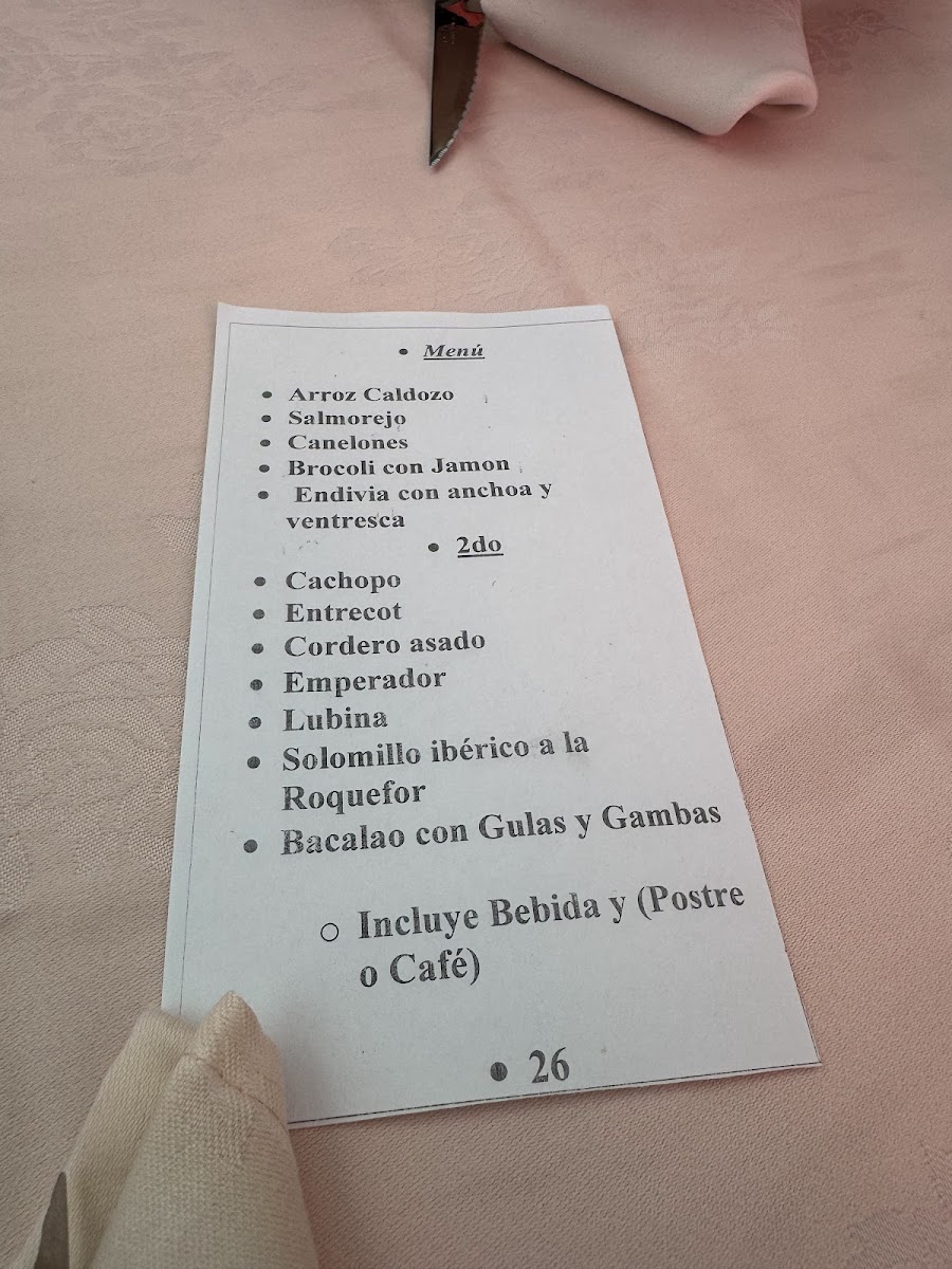 Restaurante Los Cantos Photo Menu 1