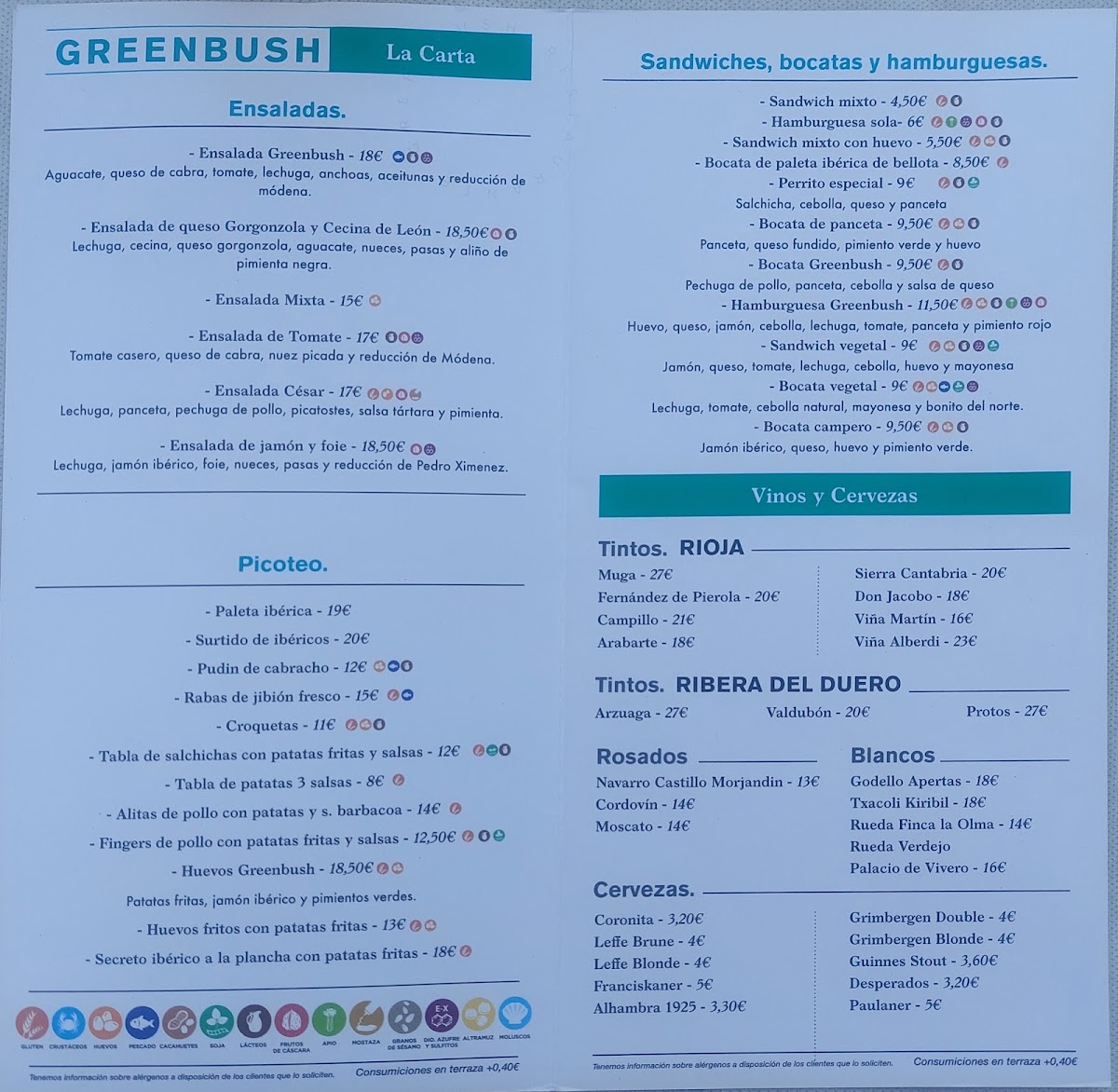 Bar Restaurante Greenbush Photo Menu 1