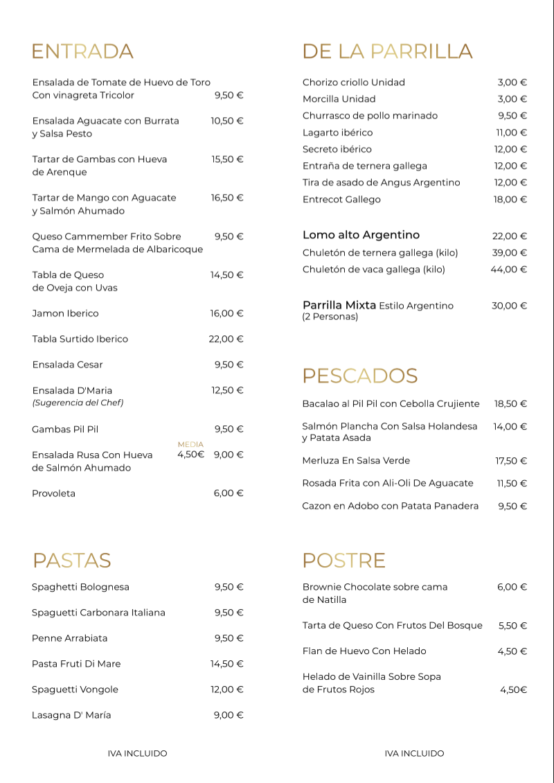 Restaurante D´Maria Photo Menu 4
