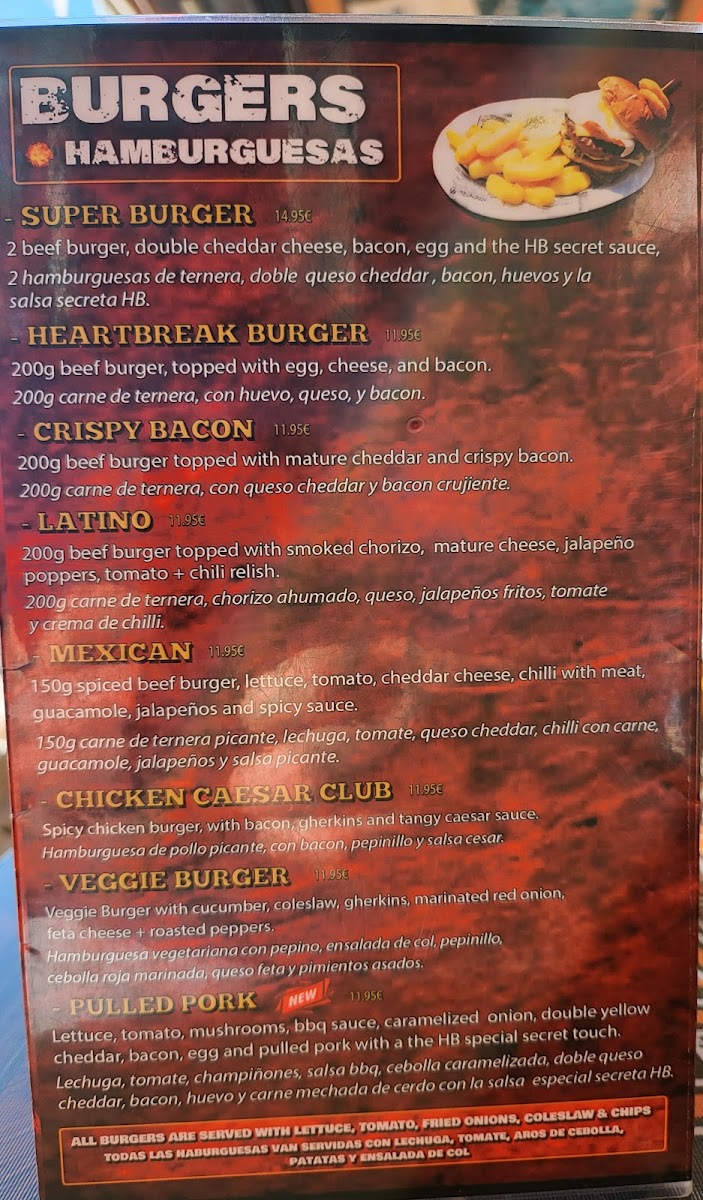 Heartbreak Rock Bar Photo Menu 1