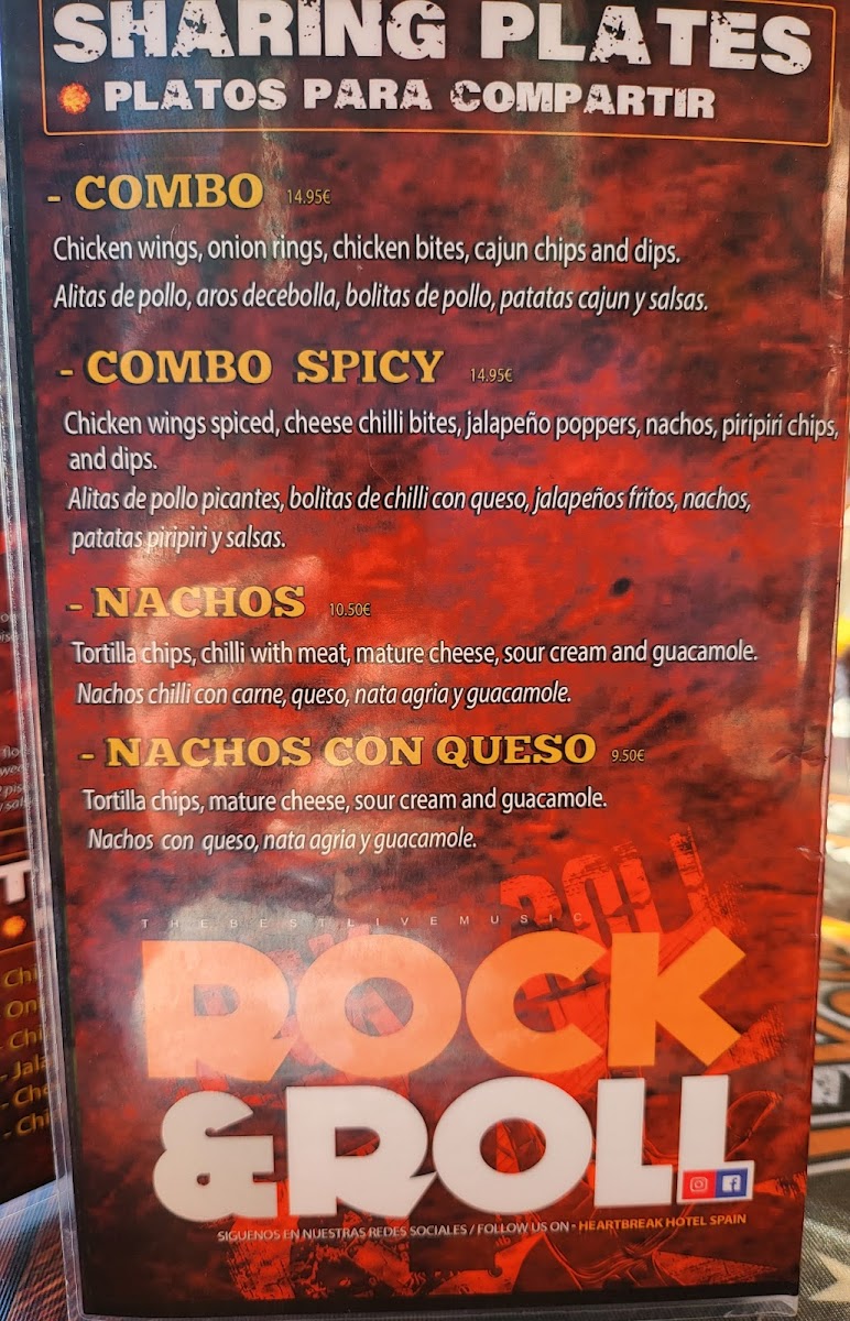Heartbreak Rock Bar Photo Menu 4