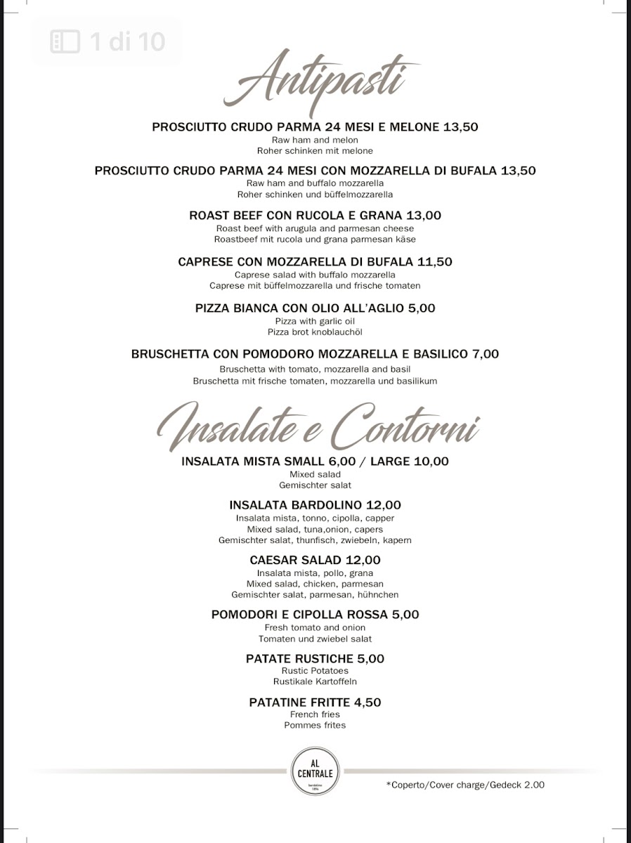 Al Centrale Photo Menu 4
