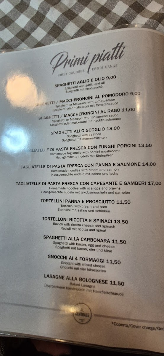 Al Centrale Photo Menu 5