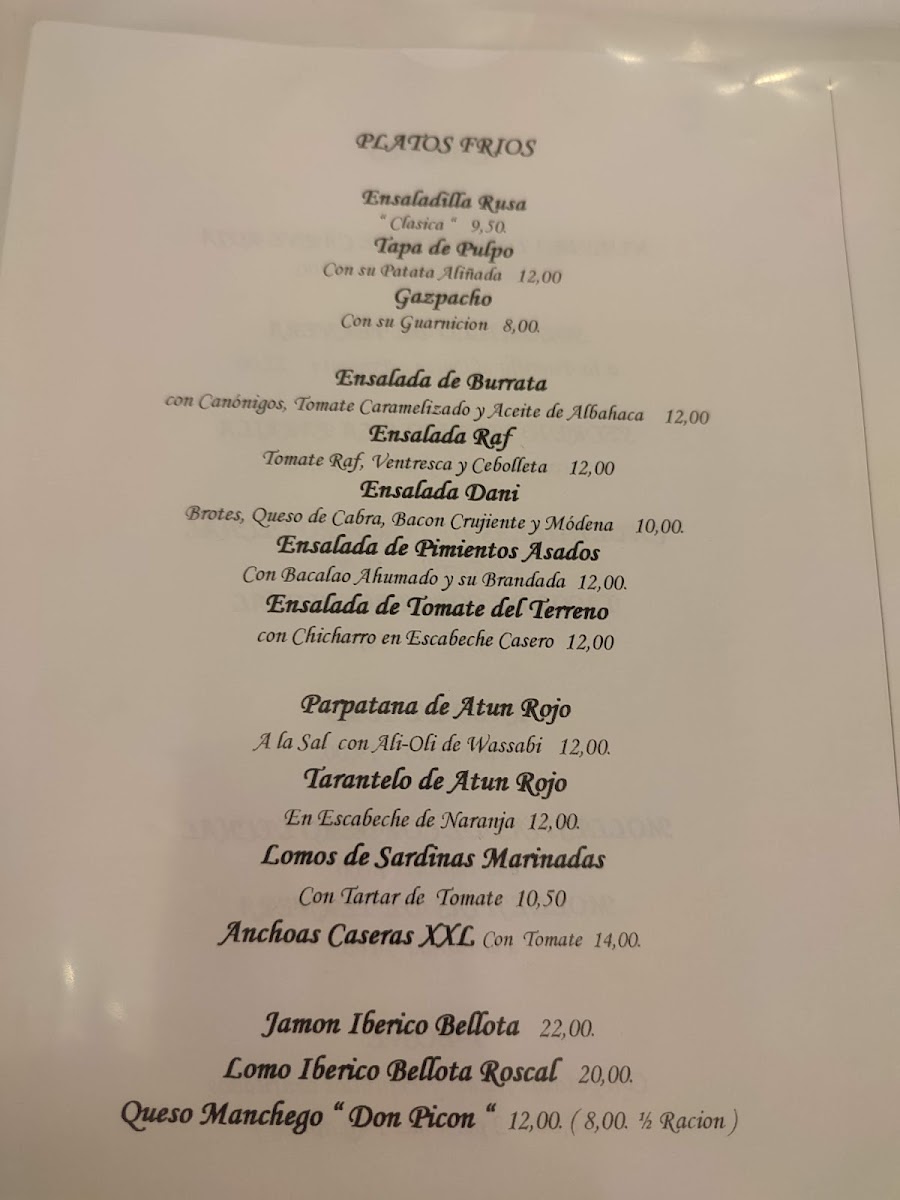 Hostal Restaurante La Tinaja Photo Menu 5