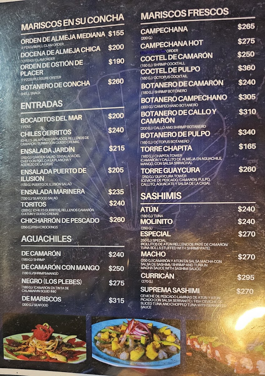 Mariscos El Paraje Photo Menu 1