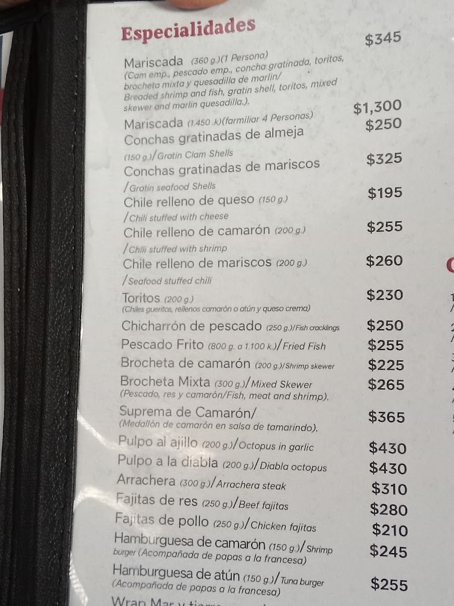 Mariscos El Paraje Photo Menu 10