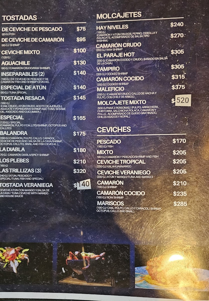 Mariscos El Paraje Photo Menu 5