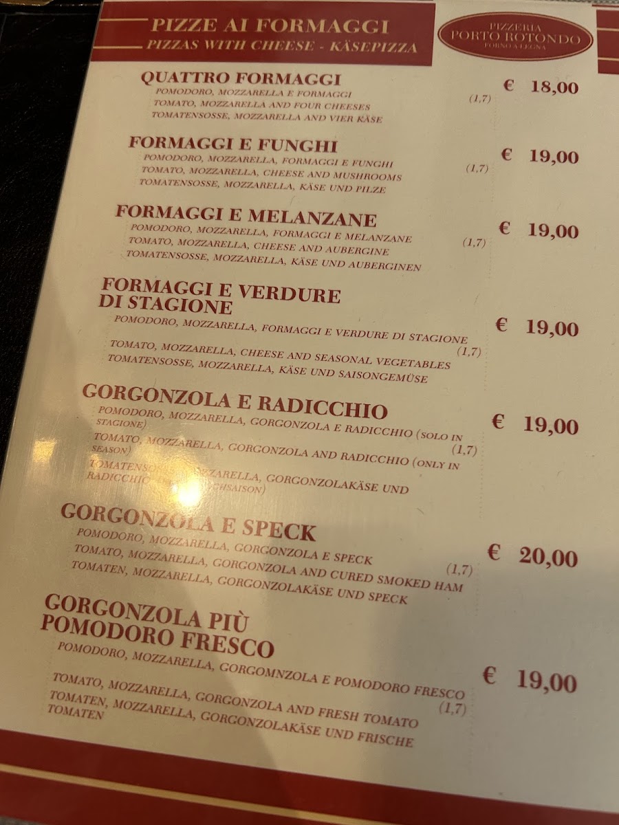 Pizzeria Porto Rotondo cortina Photo Menu 1