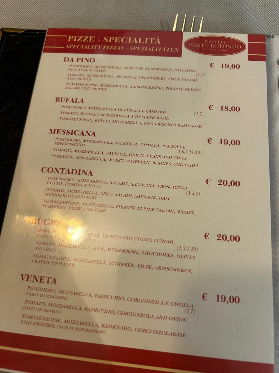 Pizzeria Porto Rotondo cortina Photo Menu 10