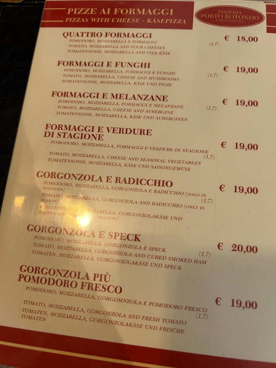 Pizzeria Porto Rotondo cortina Photo Menu 3