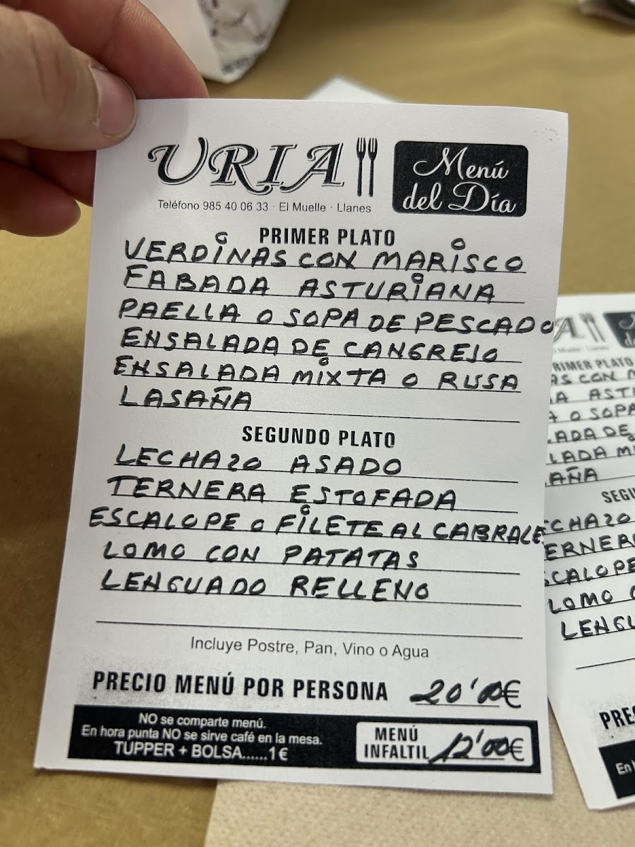 Bar Restaurante Uria Photo Menu 2