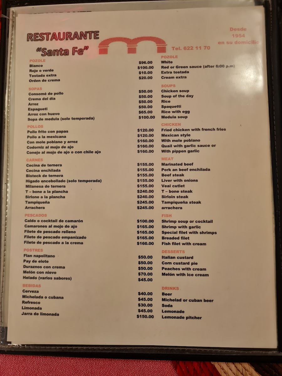 Restaurante Santa Fé Photo Menu 5