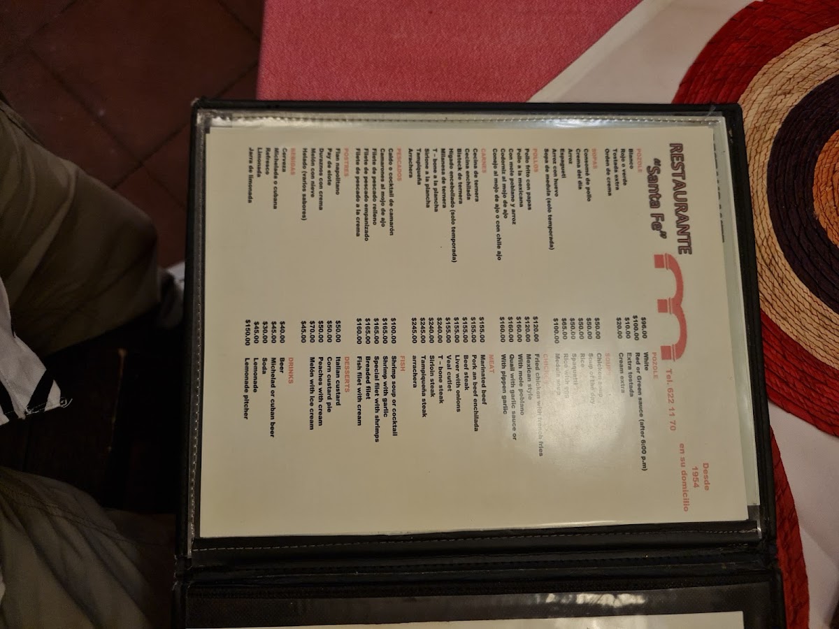 Restaurante Santa Fé Photo Menu 6