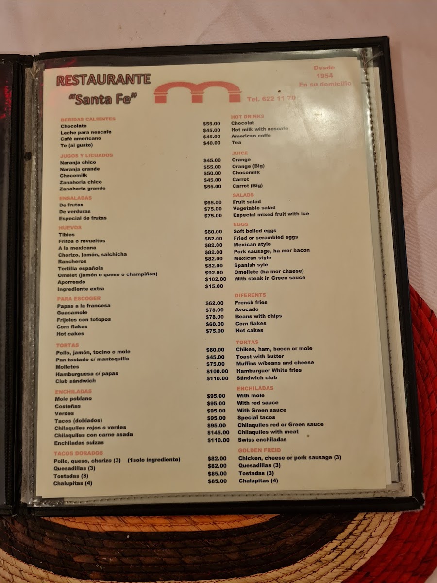 Restaurante Santa Fé Photo Menu 8
