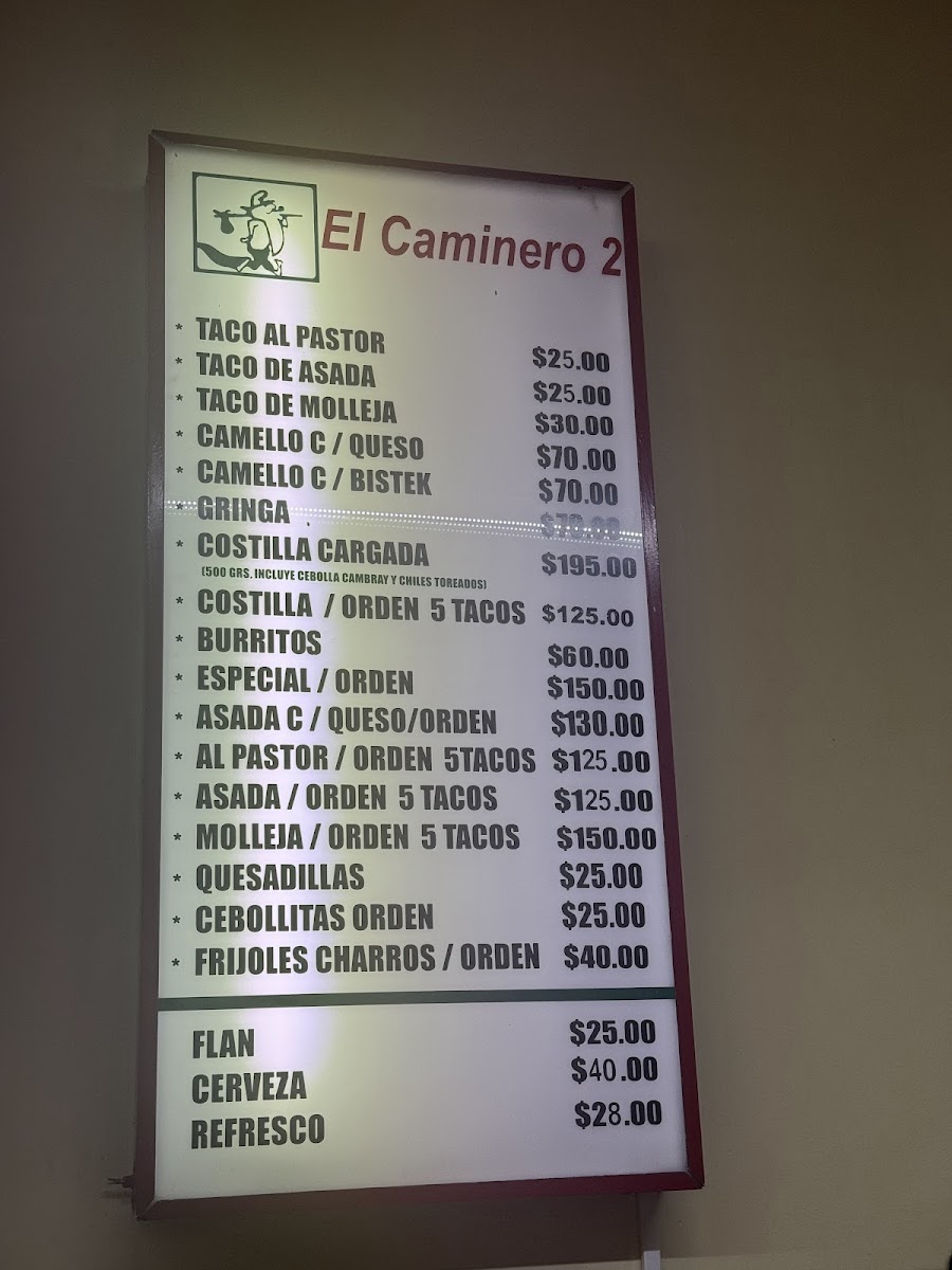 El Caminero 2 Photo Menu 1