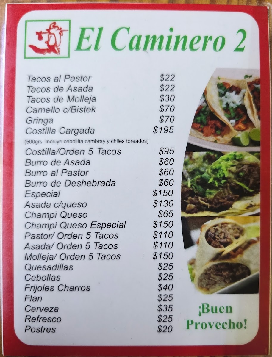 El Caminero 2 Photo Menu 7